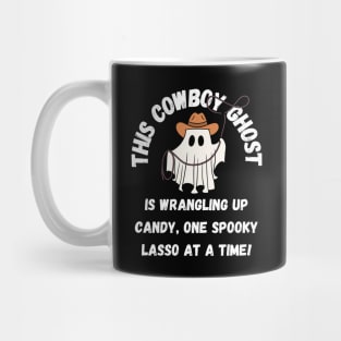 This cowboy ghost is wrangling up candy, one spooky lasso at a time! Halloween Mug